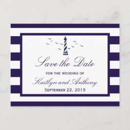 Sjövist bröllop Lighthouse Save The Date Meddelande Vykort