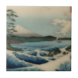 Sjövy från Satta Point Kakelplatta