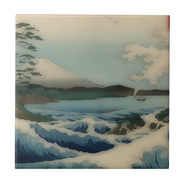 Sjövy från Satta Point Kakelplatta (Framsidan)