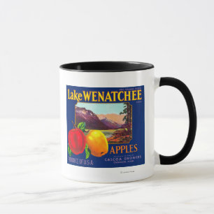 SjöWenatchee Apple etikett (blått) - Cashmere, W Mugg
