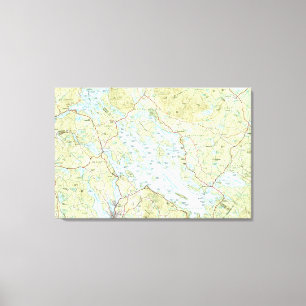 SjöWinnipesaukee karta (1986) Canvastryck