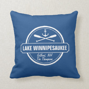 SjöWinnipesaukee NH ankrar den beställnings- Kudde