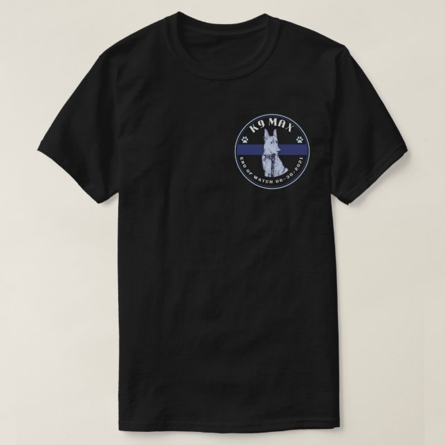 SJPD i minnet med max K9 T Shirt (Design framsida)