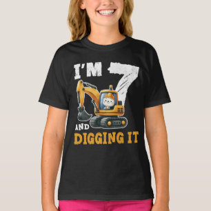 Sju 7 år 7:e Birthday Digger Boy Construction T Shirt