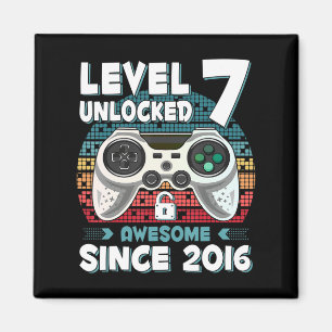 Sju 7 år gamla BDay Son Boy Roligt Gamer 7:e 7 år Magnet