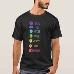 Sju 7 Chakras Know Se tala Kärlek Yoga T Shirt