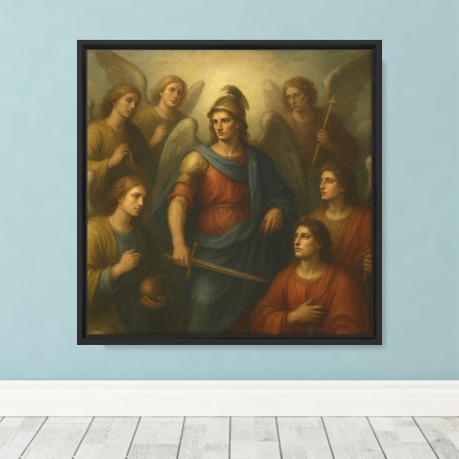 Sju änglar canvastryck (Insitu (trägolv))