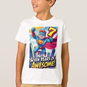 Sju år av Fantastisk! - Tecknad Stil 9:e födelseda T Shirt