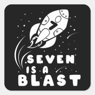 SJU ÄR EN BLAST 7:e födelsedagsdag Fyrkantigt Klistermärke