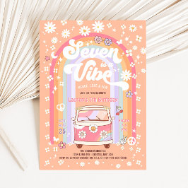 SJU är en stämning Groovy Van Hippie 7-årsdag Inbjudningar