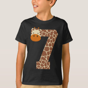 Sju år gammal Giraffe Costume 7:e Birthday Gift T Shirt