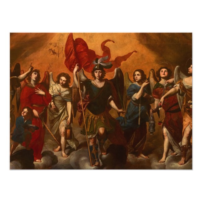 Sju Archangels av Massimo Stanzione Fototryck (Framsidan)