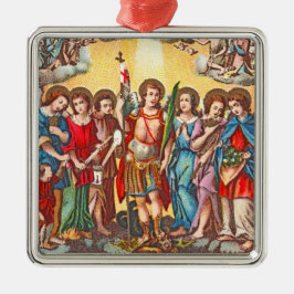 Sju Archangels (CP 001; Chromolithograph) Julgransprydnad Metall