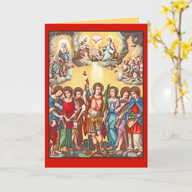 Sju Archangels (CP 001; Chromolithograph) Kort (Gul blomma)