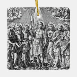 Sju Archangels (M 034; Engrave) Julgransprydnad Keramik