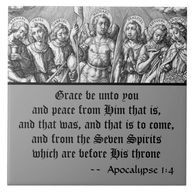 Sju Archangels (M 034; Engrave) Kakelplatta (Framsidan)