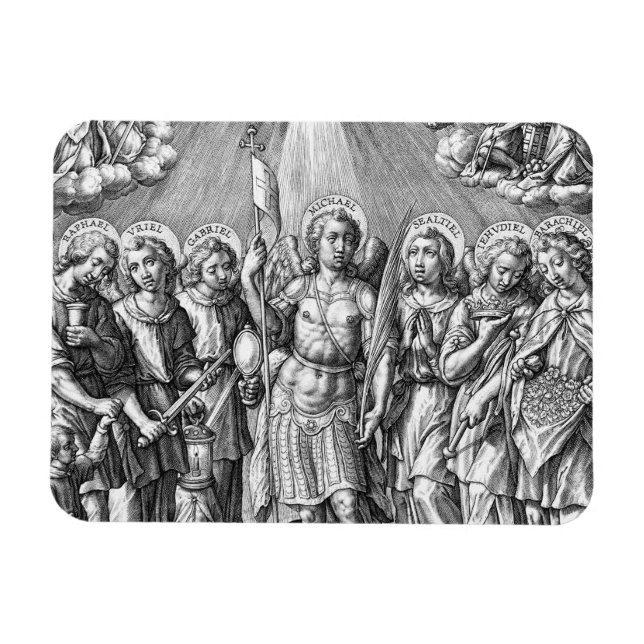 Sju Archangels (M 034; Engrave) Magnet (Horisontell)