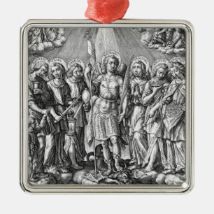 Sju Archangels (M 034)Gravering) Julgransprydnad Metall