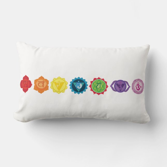 Sju Chakra Lumbar Pillow 33 cm x 53 cm Lumbarkudde (Framsida)