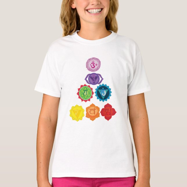 Sju Chakra Ruffle T-Shirt (Framsida)
