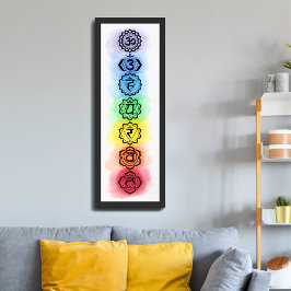 Sju Chakra-symboler för Andlig och minimalister Poster