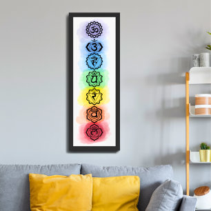 Sju Chakra-symboler för Andlig och minimalister Poster