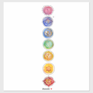 Sju chakras akvarellkonst klistermärken