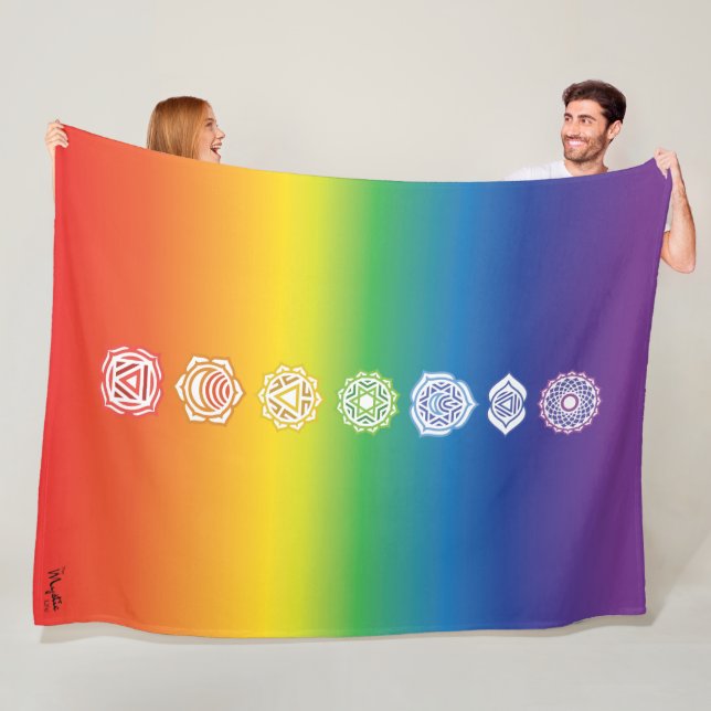 Sju Chakras Fleecefilt (På plats)