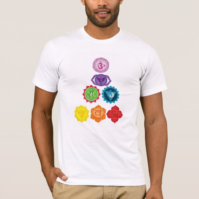 Sju Chakras manar T-tröja T-shirt (Framsida)