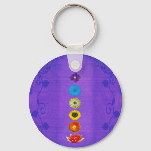 Sju Chakras Present - Lila Nyckelring