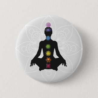 Sju chakras silhouette knapp