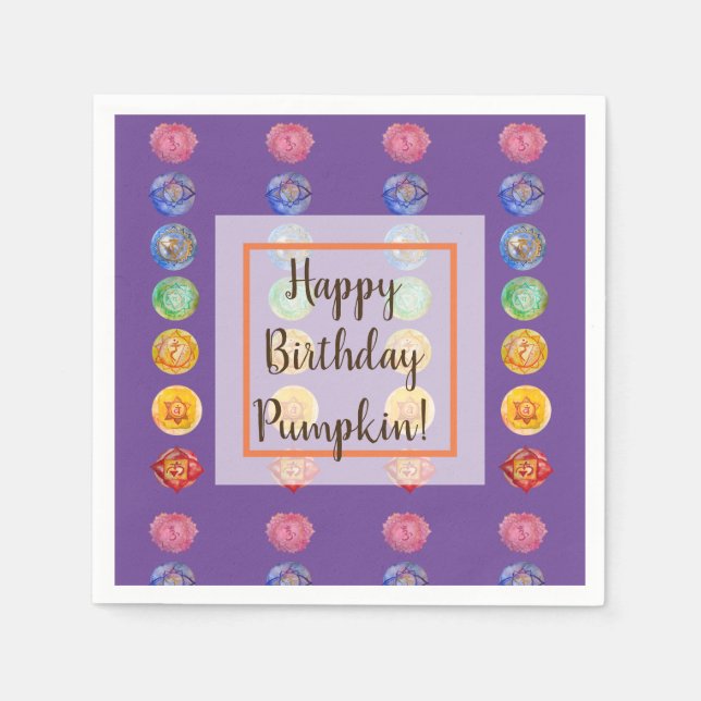 Sju chakras vattenfärgskonst pappersservett (Framsidan)