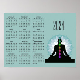 Sju Chakras Yoga Design 2024 Kalender Poster