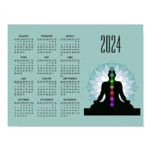 Sju Chakras Yoga Design 2024 Kalender Poster