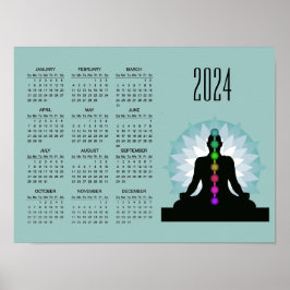 Sju Chakras Yoga Design 2024 Kalender Poster