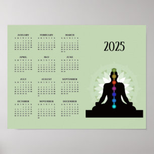 Sju Chakras Yoga Design 2025 Kalender Poster
