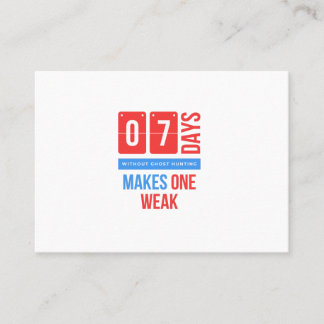 Sju dagar utan spökjakt gör en svag.pn