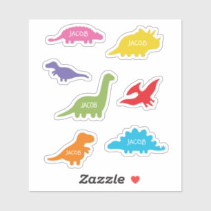 Sju dinosauriesilhuetter, Personlig barnpresent Klistermärken