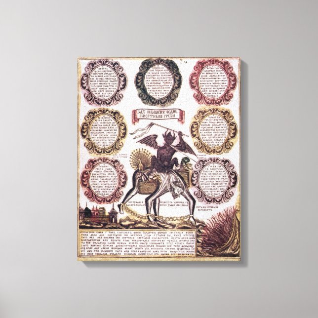 Sju döda Sins (engravande) Canvastryck (Framsida)