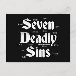 Sju döda Sins-Logotyp Vykort