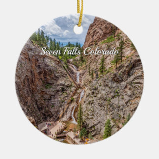 Sju Falls Colorado Circle Ornament