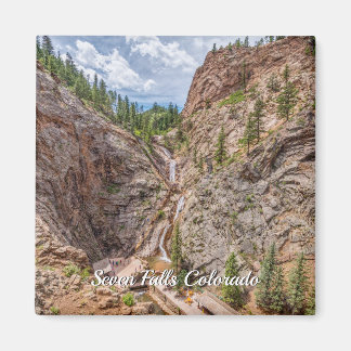 Sju Falls Colorado Square Magnet