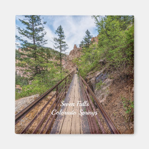 Sju Falls Walkway Bridge Square Magnet