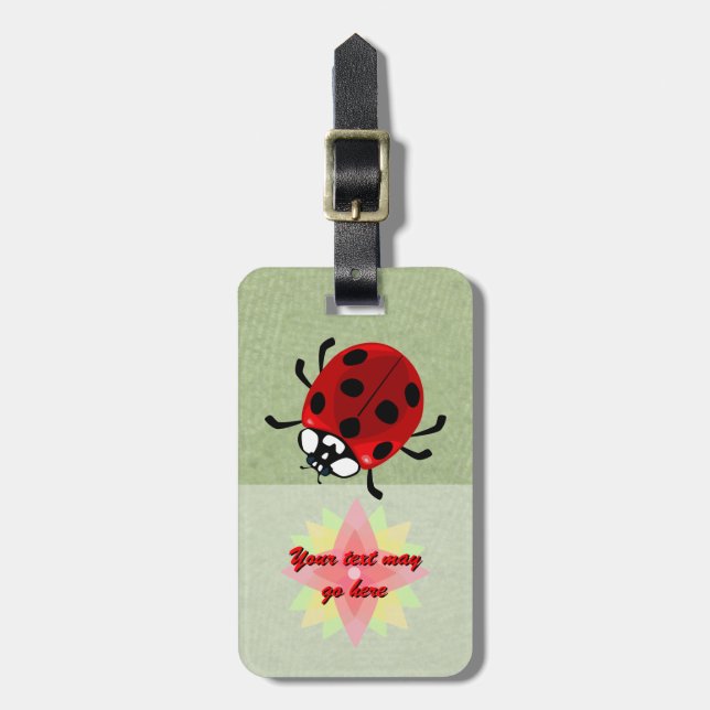 Sju-fläckig Ladybug Bagagebricka (Vertikal Framsida)