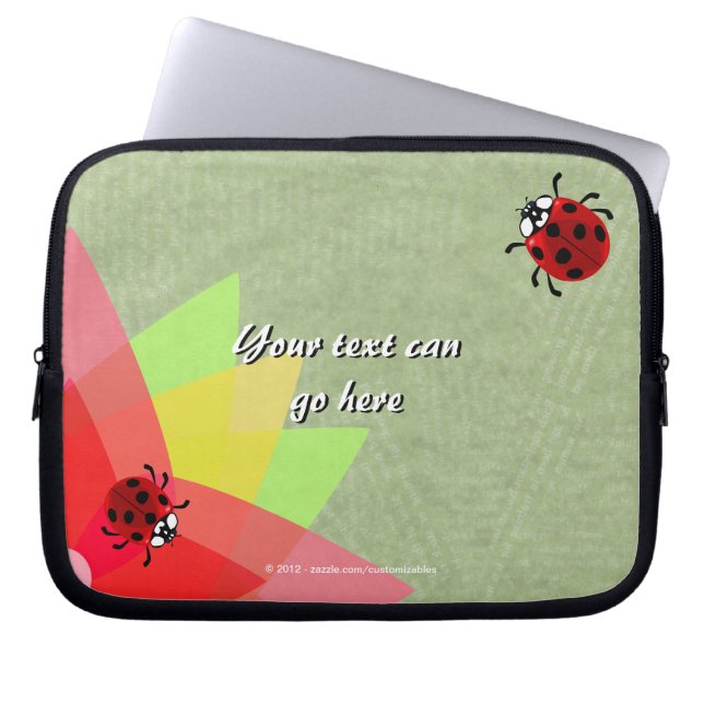 Sju-fläckig Ladybug Laptop Sleeve (Framsidan)