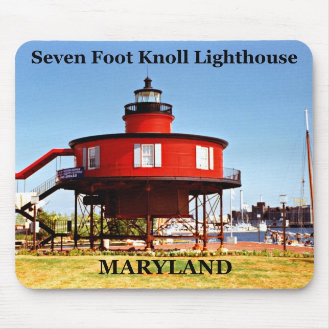Sju foot Knoll Lighthouse, Maryland Mousepad Musmatta (Framsidan)