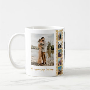 Sju fotokollage Newly Weds par-årsdag Kaffemugg