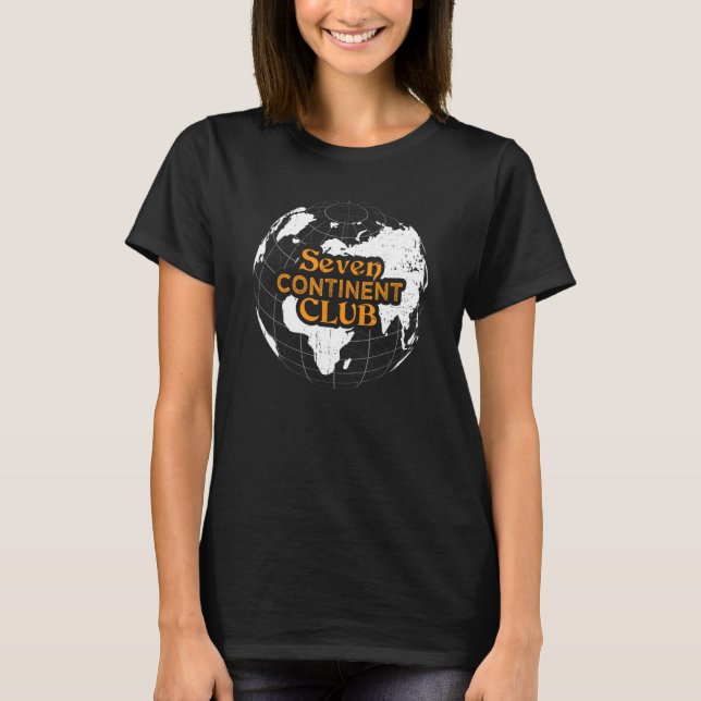 Sju Globetrotter Traveler i kontinenten T T Shirt (Framsida)