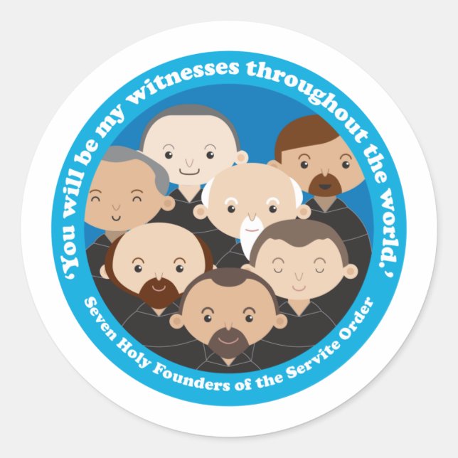 Sju grundare av servicebeslutet runt klistermärke (Framsida)