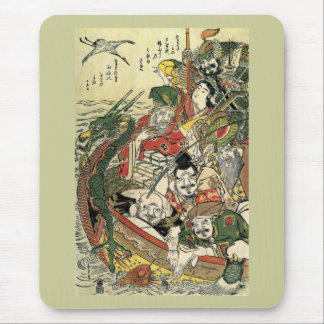 Sju gudar av Bra Fortune Hokusai Fine Art Musmatta
